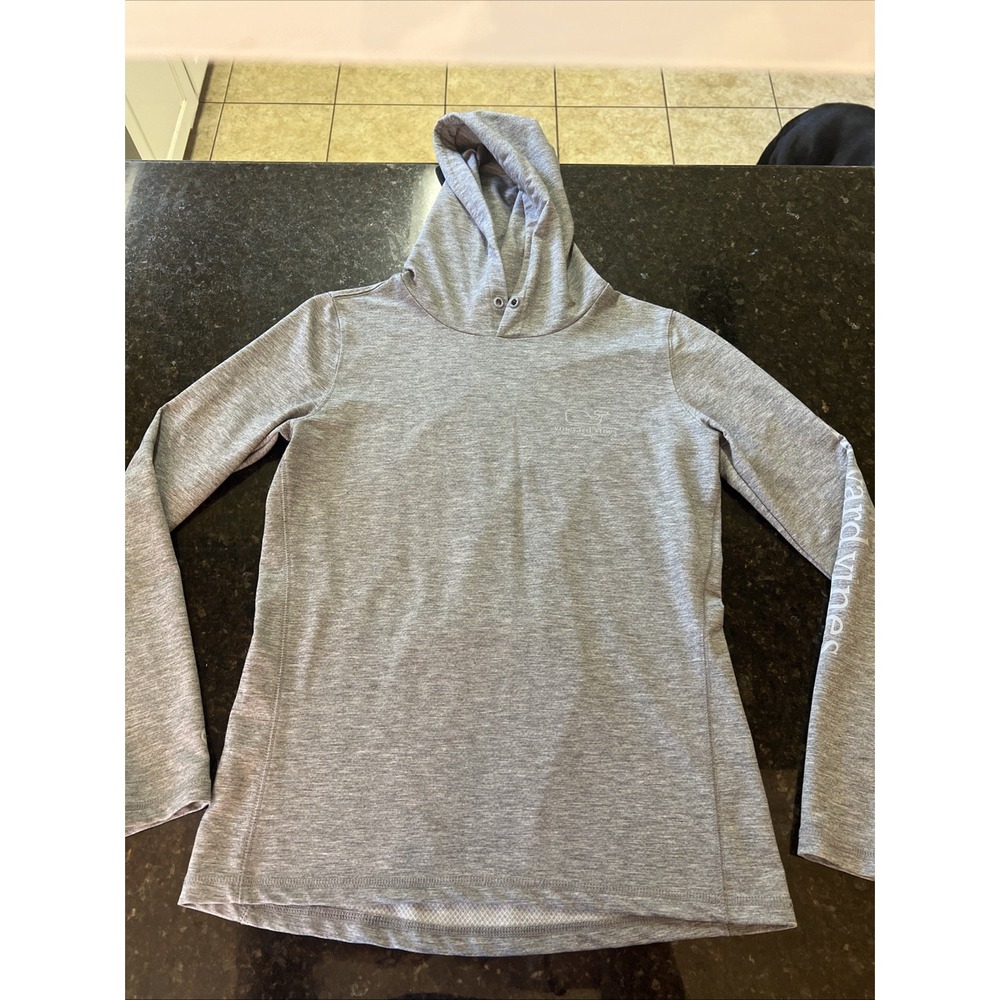Vineyard Vines Performance Hoodie Sz Sm Gray Thumb Holes Workout Gym Running‎
